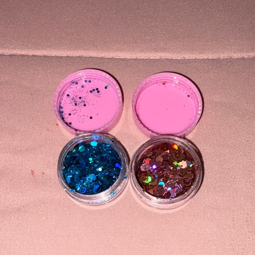 Vibrant Glitter Eyeshadow Set - Blue and Multicolor